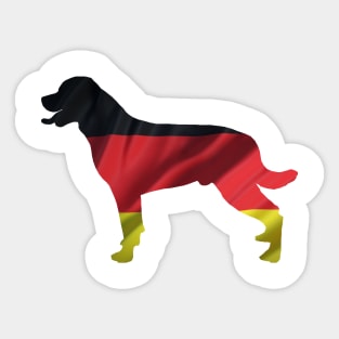 German Rottweiler Dog Silhouette German Flag Sticker